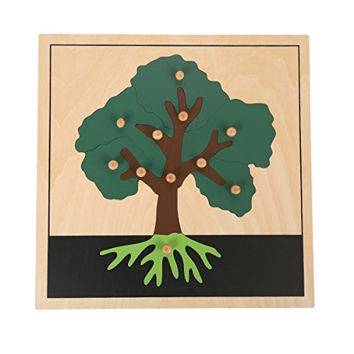 LEADER JOY Montessori Nature Materials Tree Puzzle for Early Preschool Learning Toy