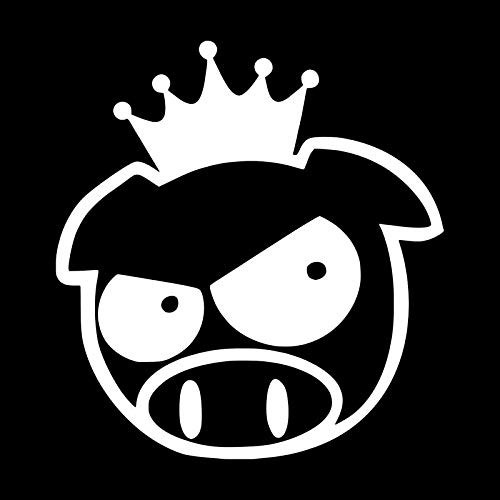 Makarios LLC Crown Evil Pig JDM Cars Trucks Vans Walls Laptop MKR| White |5.5 x 5|MKR395 Makarios LLC Crown Evil Pig JDM Cars Trucks Vans Walls Laptop MKR| White |5.5 x 5|MKR395