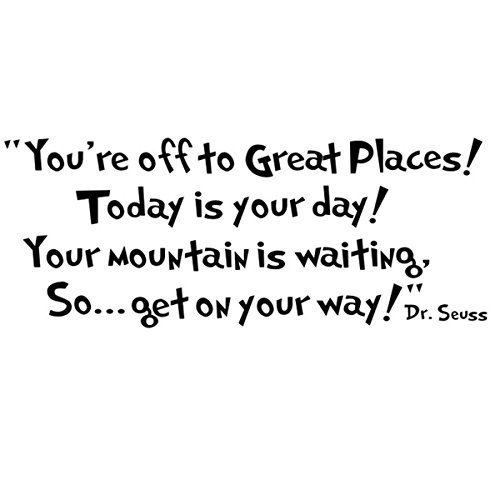 CiCy Dr seuss You're off to great places. Wall Vinyl Sticker Decals Quote Saying Decor Art Bedroom Design Mural