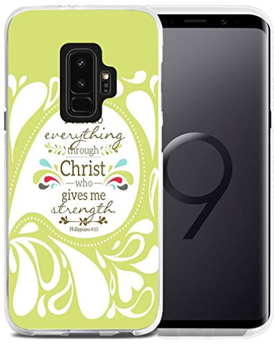 Case for Galaxy S9 Plus Bible Verse Protective - CCLOT Case for Galaxy S 9 Plus - Protector Cover Compatible for Samsung S9 Plus - TPU Rubber Christian Songs Green (Slim Flexible TPU Silicone)