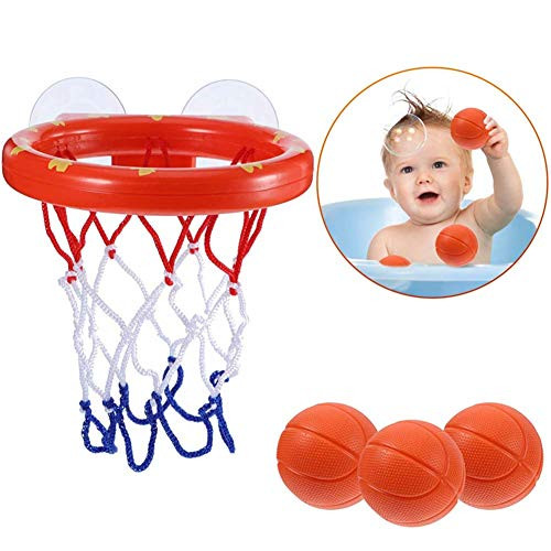 Teaffiddyy Bath Toy Fun Basketball Hoop & Balls Set for Boys and Girls- Kid & Toddler Bathtub Shooting Game with Strong Suctions for Kid Boy Girl Child Cups Baby Bath Toys Gift Set