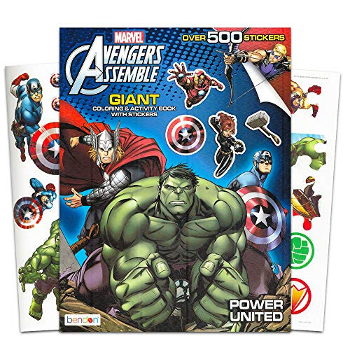 Marvel Avengers Coloring & Activity Book with Stickers ~ Over 500 Stickers ~ Captain America, Iron Man, Hulk, Thor, and More!