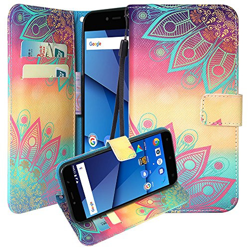 CimdaUS BLU Vivo 8L (5.3") Case, PU Leather Wallet Flip Folio [Kickstand] Case Cover Card Slot & Wrist Strap BLU Vivo 8L 5.3 inch (C-1)