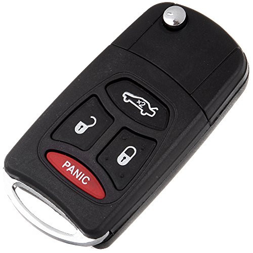 SCITOO Compatible with Keyless Shell, 1X Replacement Keyless Entry Uncut 4 Buttons Flip Folding Key Case Shell Repair fit Dodge Chrysler Jeep Mitsubishi Raider