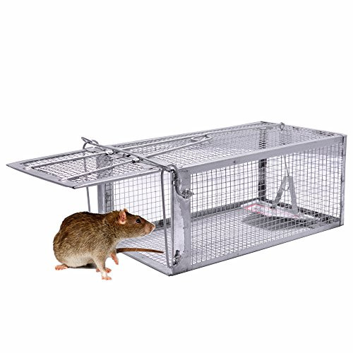 JGRZF Quality Rat Trap, Humane Live Animal Mouse Cage Traps, Catch and Release Mice, Rats,Chipmunk, Pests, Rodents  and Similar Sized Pests for Indoor and Outdoor, 10.6 X 5.63 X 4.33 Inches, One-Door