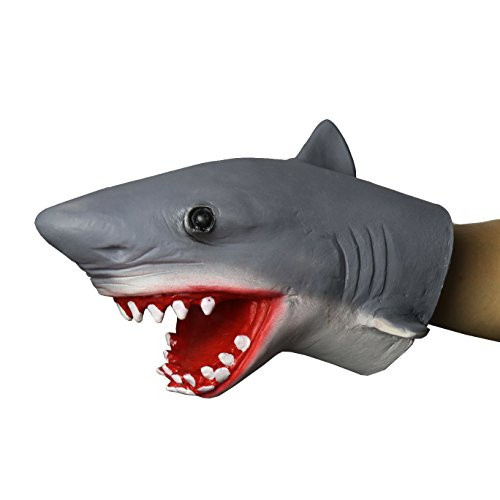 FantasyParty Hand Puppet Realistic Shark Role Play Toy Latex Puppet for both adult and children