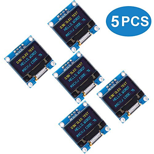 PEMENOL 5PCS OLED Display Module 128 x 64 OLED Display I2c 0.96inch Arduino OLED Display IIC Serial OLED Module with SSD1306 for Raspberry Pi and Microcontroller - Yellow Blue Light