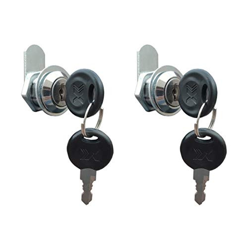 VictorsHome Cam Lock for Cabinet Drawer - 5/8 Inch (16mm) Cylinder Length, Fits for 3/8 Inch Max. Panel Thickness, Chrome Finish, Keyed Alike, 2 Pack