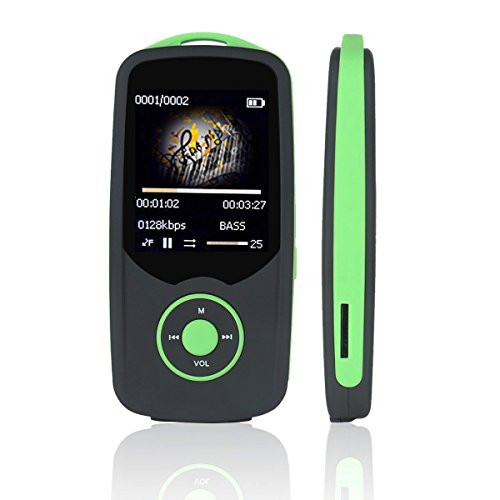 MP3 Player with Bluetooth 4.0 16GB Lossless Sound Music Palyer with FM Radio,Voice Recorder,Supports 50 Hours Lossless Sound Quality Playback & Expandable up to 64GB,Green