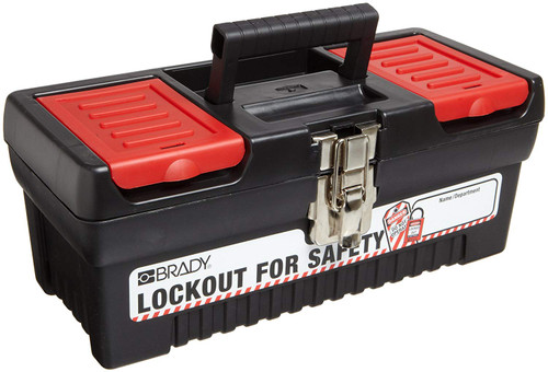 Brady Polypropylene Lockout Toolbox, Legend 'Lockout For Safety', Small, 7.1' Height, 14' Width, 5.5' Depth