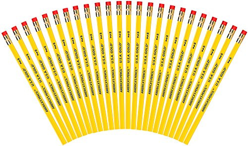 The Write Dudes U.S.A. Gold Pencils Premium Wood