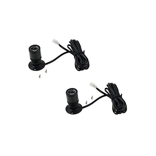 Xking LED1.5W 12VDC Mini Spotlight Jewelry Showcase Display Lighting Fixture Black Shell Surface Mount (Only 2-Lights,Warm White 3000k)