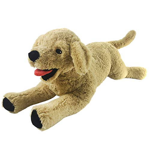 Houwsbaby Large Lifelike Golden Retriever Stuffed Animal Soft Realistic Dog Plush Toy Cuddly Puppy Kids Gift Home Decoration, 21inch (Golden Retriever)