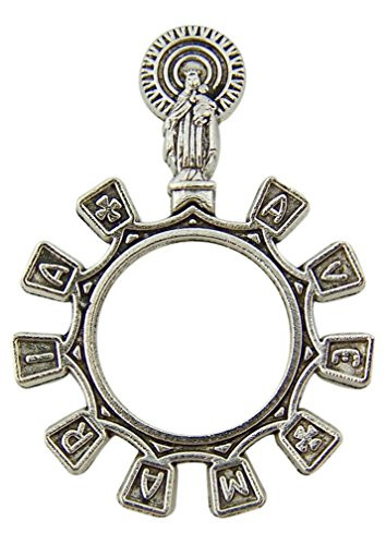 Religious Gifts Hail Mary Ave Maria Zinc Alloy Prayer Bead One Decade Rosary Ring