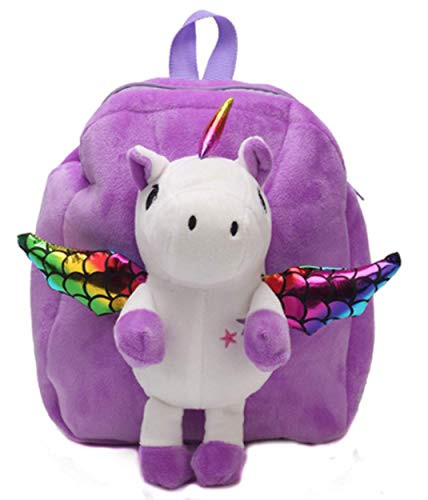 Soft Plush Huggable Backpack for Kid Toddler - Adorable Plushie Toys and Gifts (Purple Unicorn)
