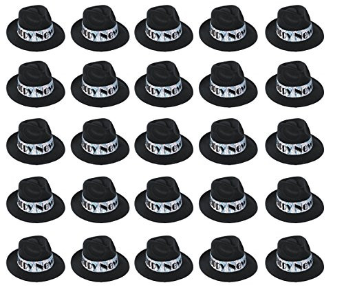 Beistle 88659-25 25-Piece Swingin' Silver Fedoras