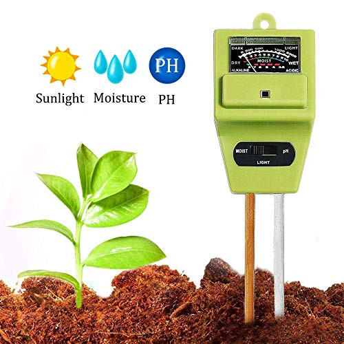 JSDOIN Soil Moisture Meter Soil pH Tester Meter, 3-in-1 Test Kit for Moisture, Light and pH, for Home and Garden, Lawn, Farm, Plants, Herbs & Gardening Tools, Indoor/Outdoors Plant Care