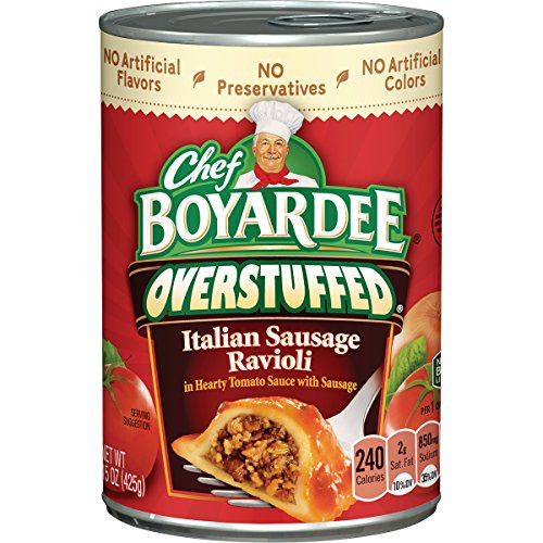 Chef Boyardee Overstuffed Italian Sausage Ravioli, 15 oz, 12 Pack