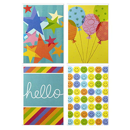 Hallmark Assorted Blank Cards with Envelopes (Cheerful Designs, 12 Cards and Envelopes)