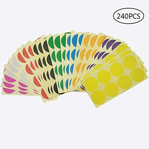 240 pcs 2 inch Round Color Coding Circle Dot Sticker Labels - 10 Assorted Colors