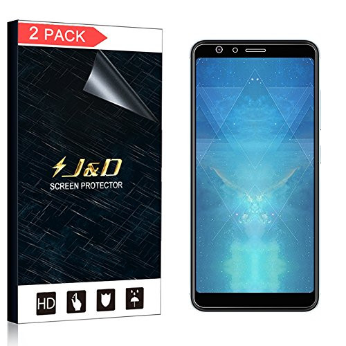 J&D Compatible for 2-Pack ZenFone Max Plus (M1) Screen Protector (Not Glass), [No Lifted Edges] [Bubble Free] [Not Full Coverage] Clear Screen Protector for ASUS ZenFone Max Plus (M1) Screen Protector