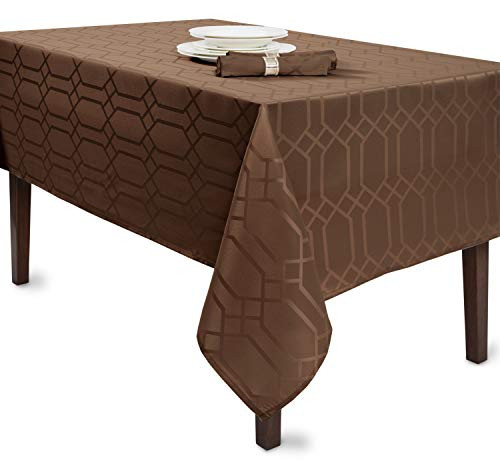 Benson Mills Chagall Spillproof Tablecloth, 60X104, Chocolate