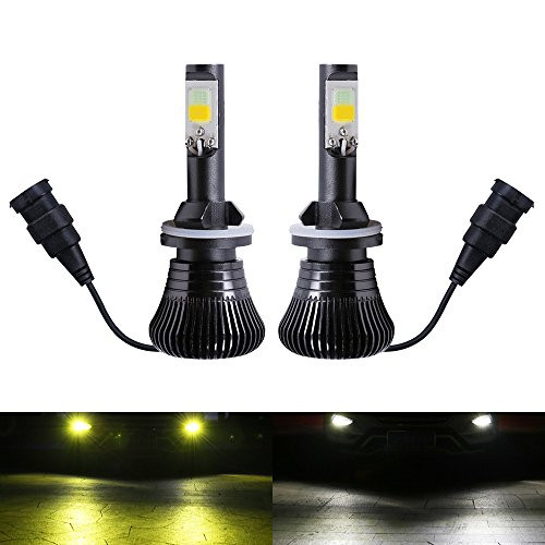 880 881 Fog LED Light Bulbs Amber Yellow 3000K White 6000K Dual Color for Trucks Cars Lamps DRL Daytime Running Lights Kit Replacement Bulb 12V 30W 2800LM Super Bright COB Chips 1 Year Warranty?1797?