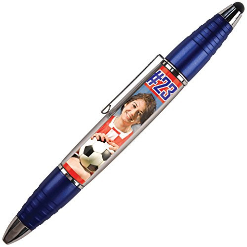 Blue - PixStylus 2 in 1 Personalized Pen and Stylus Combo  DIY, Create your own custom stylus/pen  Just insert a photo or design your own insert at PersonalizeItYourself.com