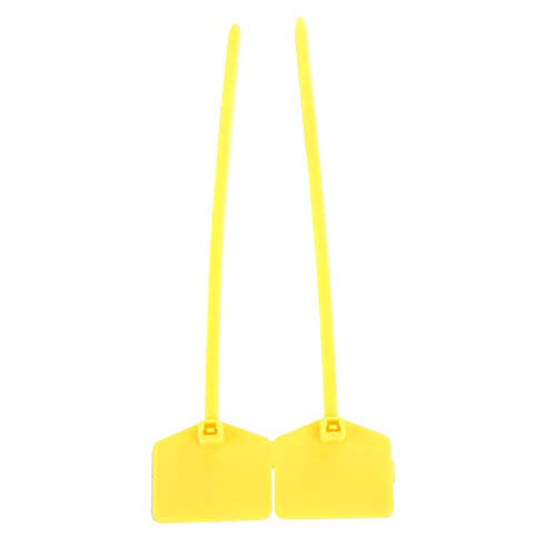 Pack of 100 Cable Labels Nylon Cable Ties Zip Ties Marker Ties Self-Locking Nylon Plastic Ties Cord Cable Management Wraps Power Making Label Mark Tags(Yellow)