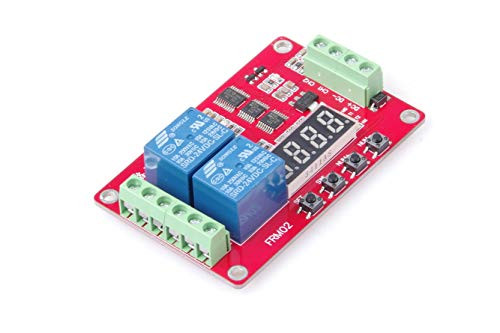 KNACRO 24V DC Relay Module, KNACRO Multifunctional DC 24 Volt 2 Channel Relay Board Programmable Cycle Relay Module 10A Portable Timer Switch Board Power Switch Circuit 18 Modes (24V 2-Channel)