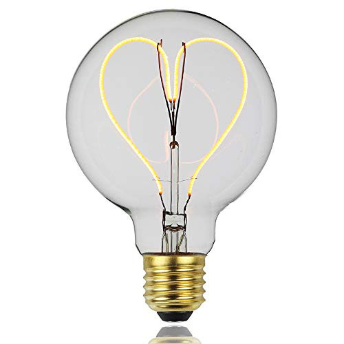 Tuneucle 1-Pack Edison Bulbs Led Dimmable 4W 110V Antique Style Edison Light Bulbs,2200K Warm White (Clear Glass), LED Vintage Light Bulb Fixtures,G95, E26 E27 Base