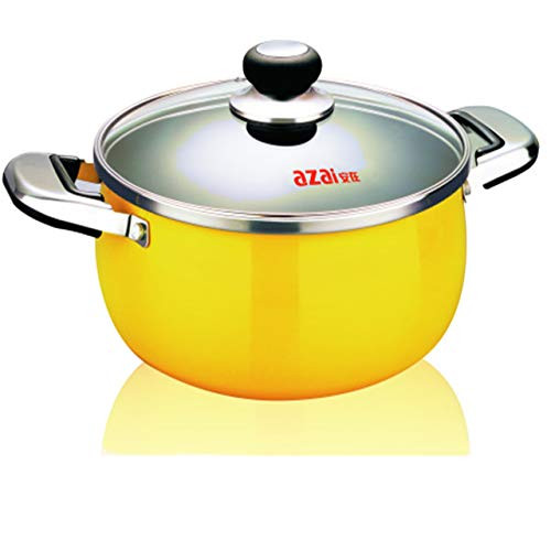 3 Qt Iron Enamel Saucepan with Glass Lid Non Stick Iron Sauce Pan And Pots Drawing Cooking Pan Sauce Gravy Tomato Sauce Nonstick Pan (Large Size 3 Qt)