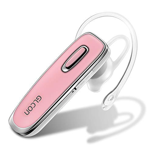 Bluetooth Earpiece for Cell Phones - Hands Free Bluetooth Wireless Headset for iPhone Samsung Android -Stereo Bluetooth Headphones Earbuds with Noise Cancelling Mic for Driver Workout (Pink)