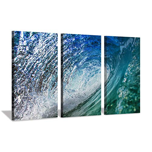 Hardy Gallery Coastal Scene Artwork Waves Picture: Ocean Sky Hitting Graphic Art Prints for Wall Decor