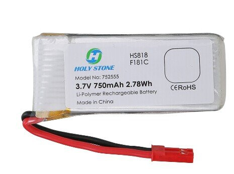 Holyton 3.7V 750mAh Li-Po Battery for Holy Stone F181C F181W RC Drone