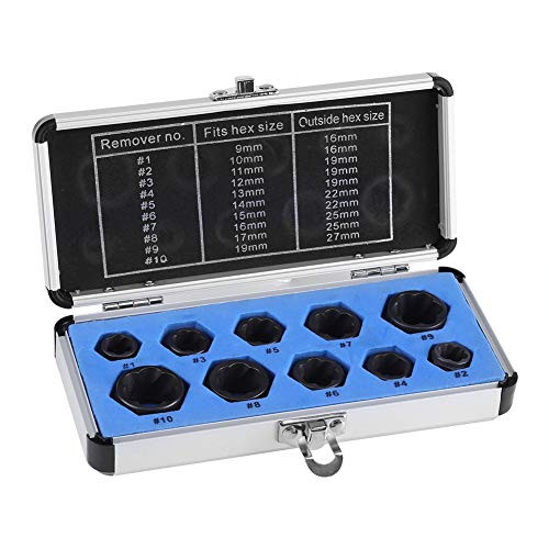 Bolt Remover - 10 Pieces Damaged Bolt Nut Screw Remover Extractor, Removal Set, Threading Tools Kit