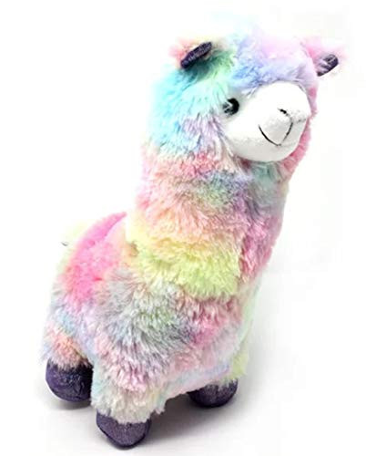 Rainbow Llama Plush Toy Alpaca Stuffed Animal Birthday Gifts Toddler Kids (12 Inches)