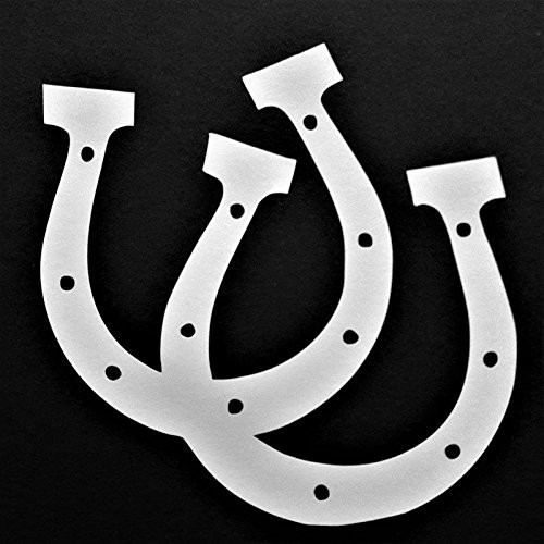 Horseshoe Hoseshoes Horses Vinyl Decal Sticker|WHITE|Cars Trucks Vans SUV Laptops Wall Art|5.25" X 5.25"|CGS746 Horseshoe Hoseshoes Horses Vinyl Decal Sticker|WHITE|Cars Trucks Vans SUV Laptops Wall Art|5.25" X 5.25"|CGS746