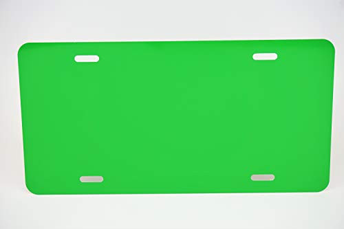 Heavy Gauge Aluminum License Plate Blank 12x6 .040 Gauge (1mm) - Laser Cut and Made in USA (Bright Green)