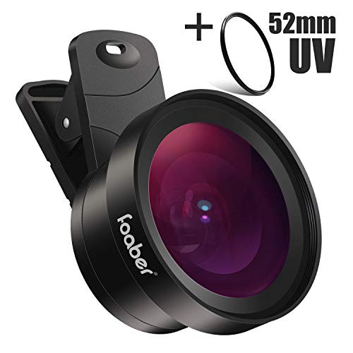 Foaber Phone Camera Lens 2 in 1 Mobile iPhone Camera Lens Kit 0.45X Wide Angle Lens + 15X Macro Lens for iPhone Samsung Smartphones and Most Phone