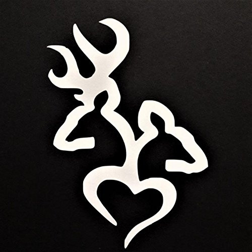 Chase Grace Studio Deer Hunting Love Buck Doe Love Deer Hunting Sportsman Vinyl Decal Sticker|WHITE|Cars Trucks Vans SUV Laptops Wall Art|5.5" X 3.75"|CGS748