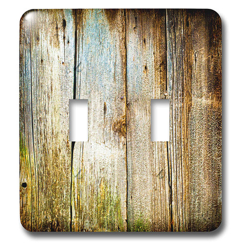 3dRose 2 lsp_239942_2 Distressed Brown Barn Wood Effect-Double Toggle Switch