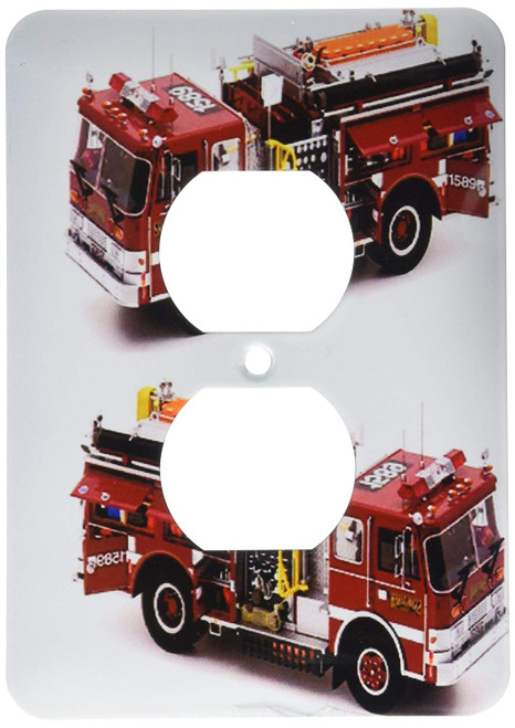 3dRose lsp_527_6 Fire Truck - 2 Plug Outlet Cover