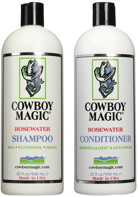 Cowboy Magic Rosewater Shampoo and Rosewater Conditioner Bundle, 32oz Each Cowboy Magic Rosewater Shampoo and Rosewater Conditioner Bundle, 32oz Each