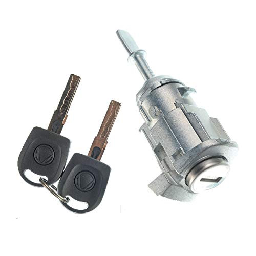 Front Left Driver Side Door Lock Cylinder with 2 Keys for Volkswagen Golf Jetta 1997-2006