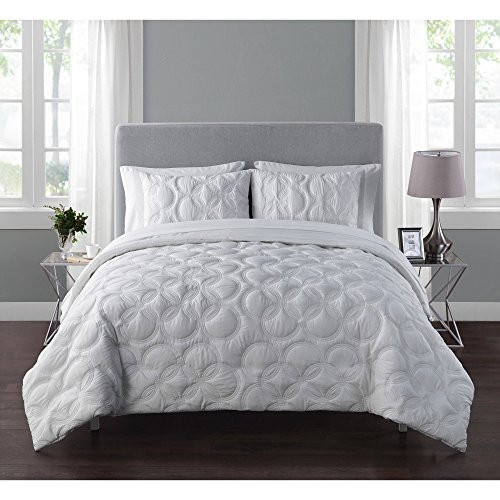 VCNY Home Atoll Embossed 7 Piece Bed-in-A-Bag Comforter Set Full White