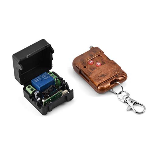 DC 12V 10A Single Channel Relay RF Wireless Switch Kit, 315MHz Receiver with Remote Control Transmitter for Home