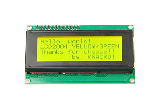 KNACRO IIC/I2C/TWI 2004 Serial Yellow Green Backlight LCD Module for Arduino UNO R3 MEGA2560 20 X 4, 2004(2004, Yellow)