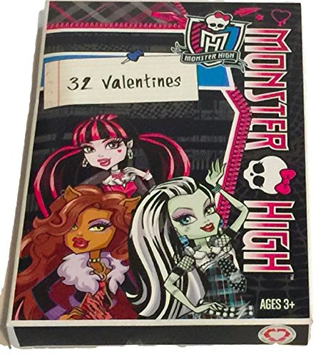 Paper Valentine's Day Cards - Set of 32 (Monster High)