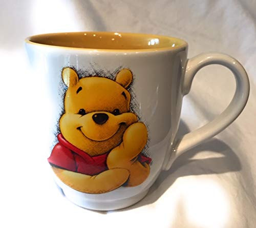 Disney Winnie The Pooh Bear Yellow and White Ceramic Mug